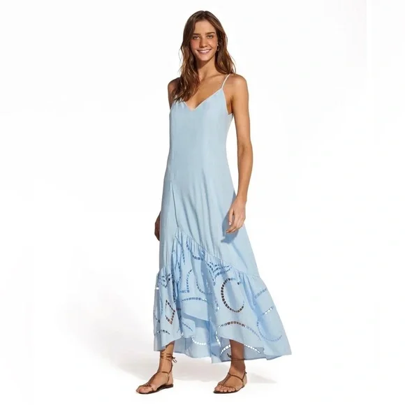 Vix Elma Flounce Hem Maxi Cover- Up Dress
Light Blue - Picture 6 of 12
